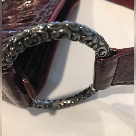 Brighton Large Cherry crocodile textured patent leather handbag bag purse - Picture 14 of 16